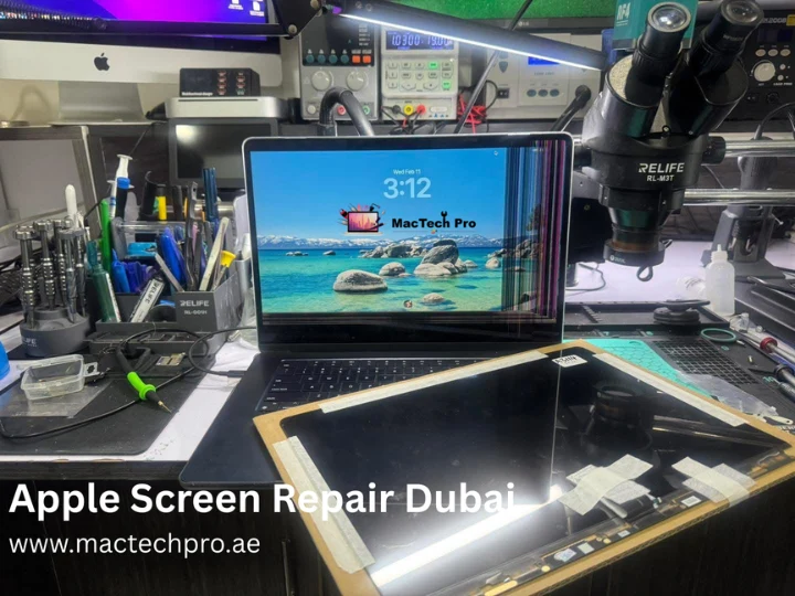 MacBook display fault isolation with multimeter and bench power supply in Dubai — MacTech Pro