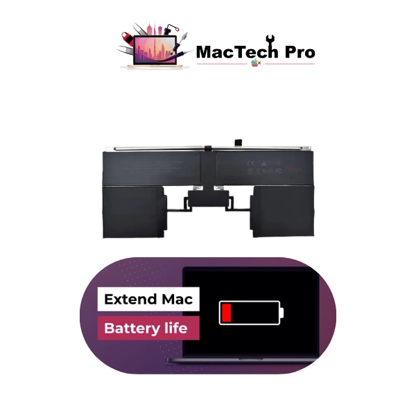 Fresh full-capacity A3113 battery fitted on an ESD-safe bench — MacTech Pro Dubai