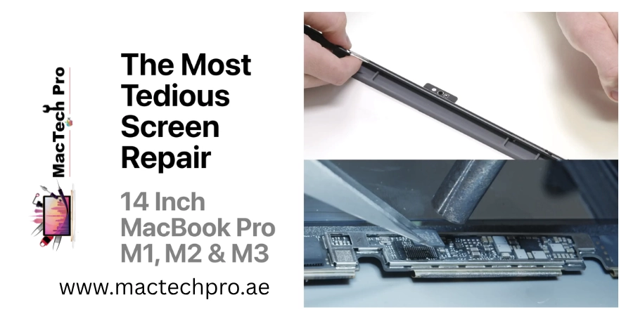 MacBook screen repair Dubai — internal LCD and full assembly replacement with original Apple panels by MacTech Pro