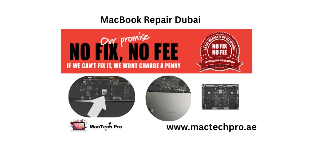 No-fix-no-charge MacBook repair policy in Dubai — free diagnosis and you pay only when the repair succeeds, MacTech Pro